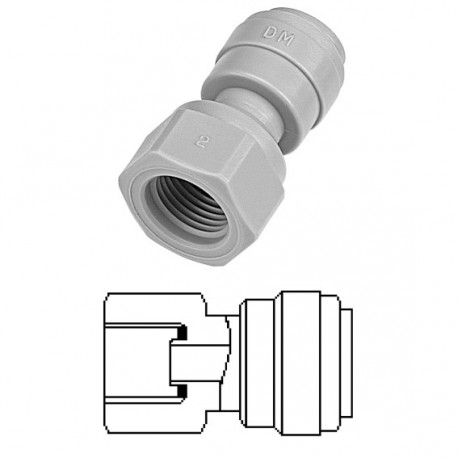 Terminale diritto femmina Ø tubo - filetto UNF (Tipo a Cono) 1/4" x 7/16-20