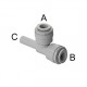 Stackable Tee Union OD Tube - OD Stem (A)3/8" x (B)3/8" x (C)3/8"