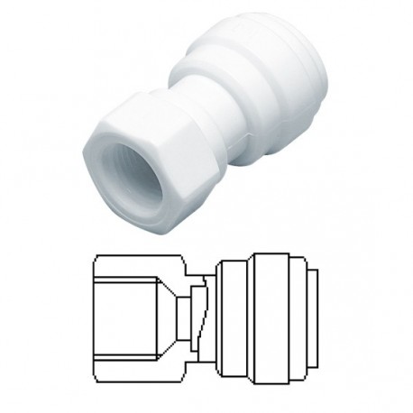 Female adaptor OD Tube - UN thread (V Type) 3/8" x 1/2-16