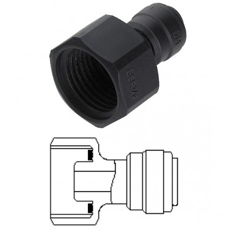 Terminale diritto femmina Ø tubo - filetto BSP (Tipo a Cono) 10MM x 5/8