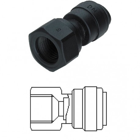 Female adaptor OD Tube - UNF thread (V Type) 8MM x 7/16-20