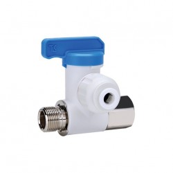 Valvola filettata Ø tubo - filetto M. x Compressione 1/4" - 3/8"x3/8"