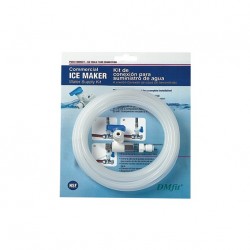 ICE Maker water Supply Kit 3/8" M.xF. Thread - 1/4" open/close valve OD tube Natural