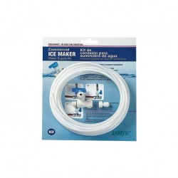 Kit Installazione Fabbricatori del ghiaccio filetto M.xF. 3/8" - Ø tubo valvola apri/chiudi 1/4" Bianco