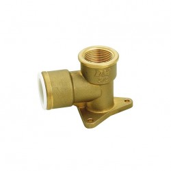 Gomito flangiato in ottone Ø tubo - filetto cilindrico BSP(P) 15MM x 1/2