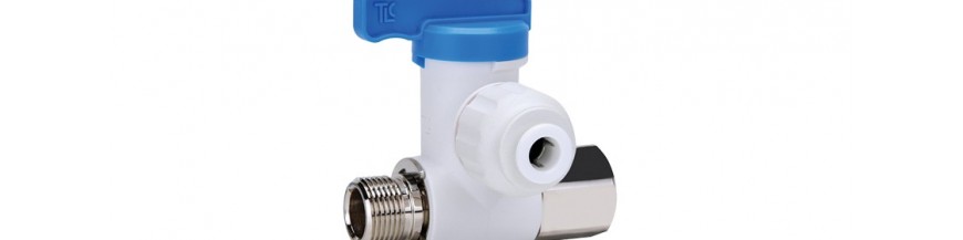 Stop valve Adaptor OD Tube - M.xF. Thread BSPP, USA Brass Shaft