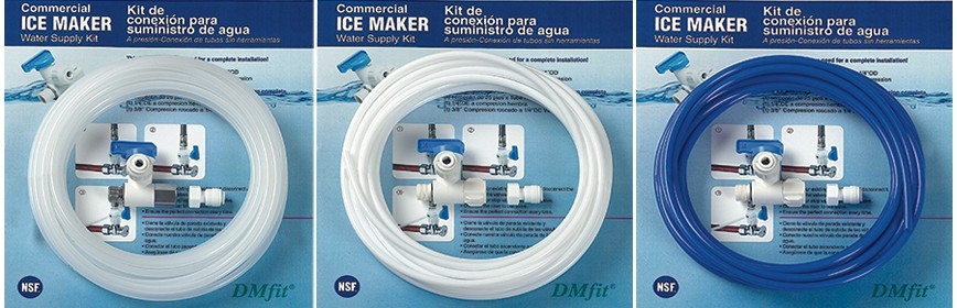 ICE Maker water Supply Kit 3/8" M.xF. Thread - 1/4" open/close valve OD tube