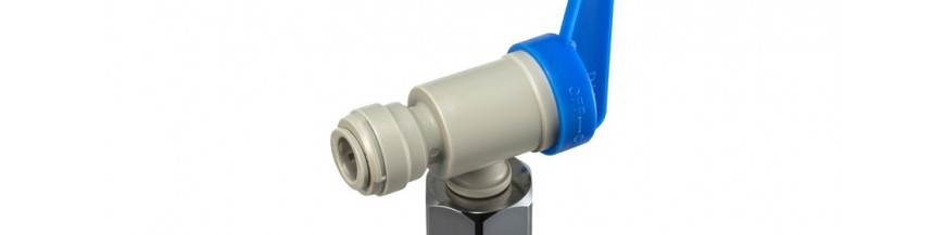 ESV-B Elbow Stop Valve OD Tube - BSP Thread (brass nut)