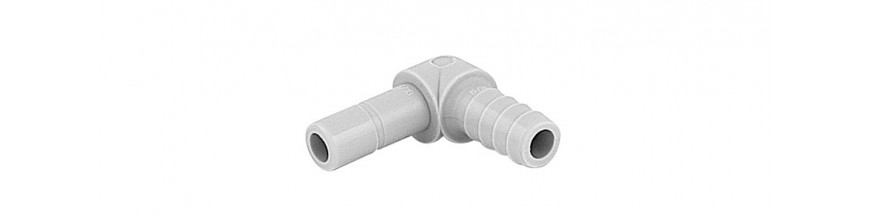TEB/G Tube elbow barb connector OD stem - ID tube