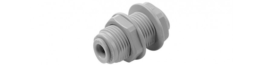 Bulkhead connector with plastic ring OD tube (Thread Size M)